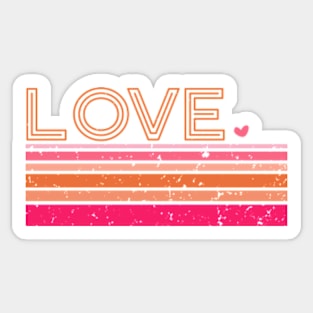 Retro Love Valentines Day Sticker